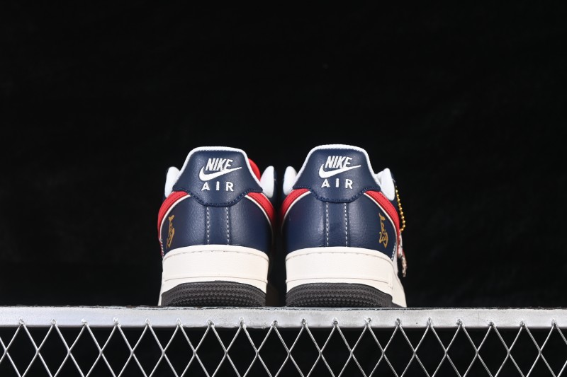 Nike Air Force 1 '07 Low Chinese New Year Edition Navy Red White Retro Basketball Sneakers - HT5088-617