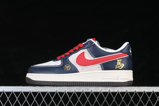 Nike Air Force 1 '07 Low Chinese New Year Edition Navy Red White Retro Basketball Sneakers - HT5088-617