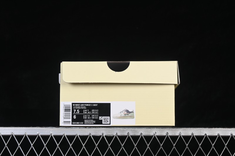 Nike Air Force 1 '07 Low Hand-Drawn Doodle Sneakers with Mint Lime Accents - DZ1382-121