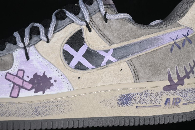 Nike Air Force 1 '07 Low Hand-Painted Band-Aid Sneakers with Retro Distressed Leather - YD2425-066