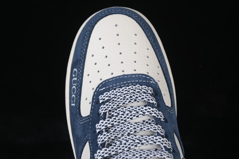 Nike Air Force 1 '07 Low Blue and White Casual Skateboarding Shoes with Full-Length Air Cushion - XL1979-139