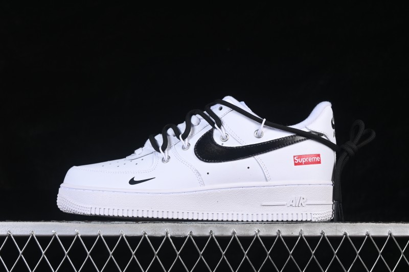 Nike Air Force 1 '07 Low Classic Casual Sneakers with Contrast Swoosh and Box Logo Heel - UP1668-595