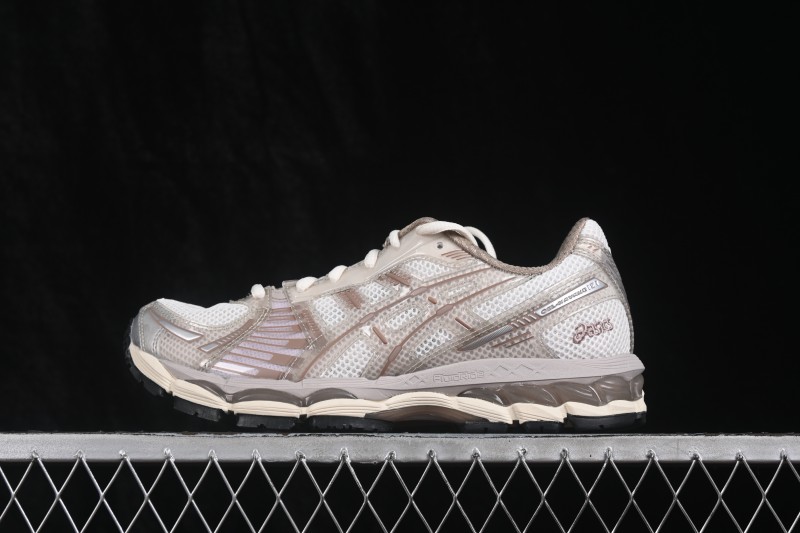 Asics Gel-Nimbus 12.1 Retro Running Shoes with Breathable Mesh Upper and 360-Degree Gel Cushioning - 1203B144-100