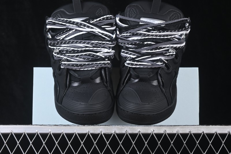 Lanvin Two-Tone Lace-Up Low-Top Casual Sneakers - AJE5