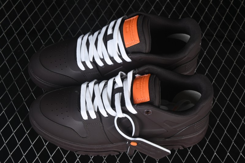 Off-White Out Of Office Low-Top Fashion Sneakers Brown Black - AJD4
