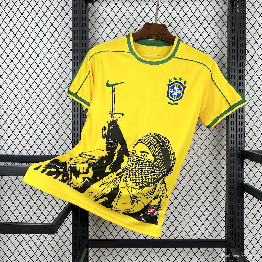1998 Retro Brazil X Soldier Home Jersey