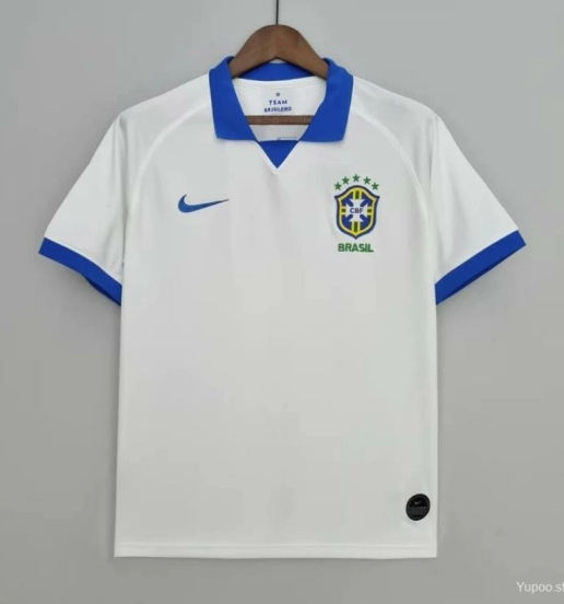 Retro 2019 Brazil Away White Jersey