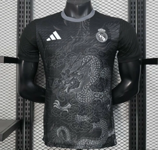 Player Version 25/26 Real Madrid Black with Dragon Design Jersey