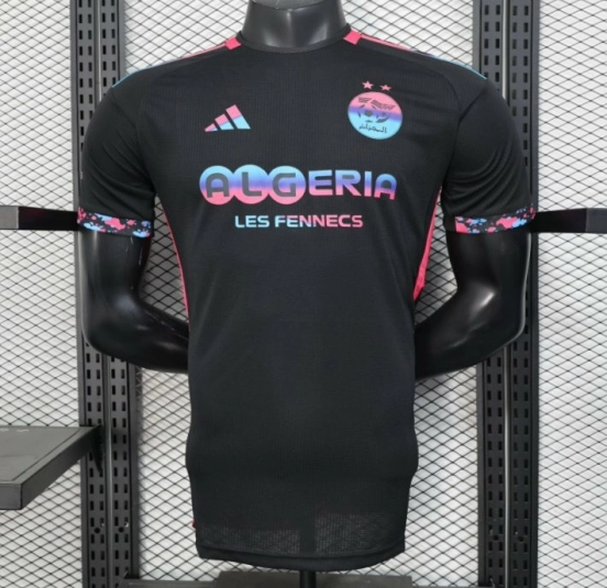 Player Version 2025 Algeria Black with Colorful Gradient Accents Jersey
