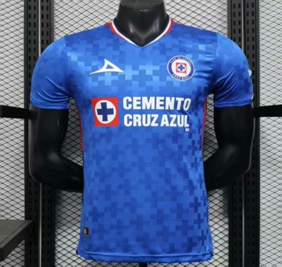 Player Version 25/26 Cruz Azul Home Blue with Digital Pixel Pattern Jersey