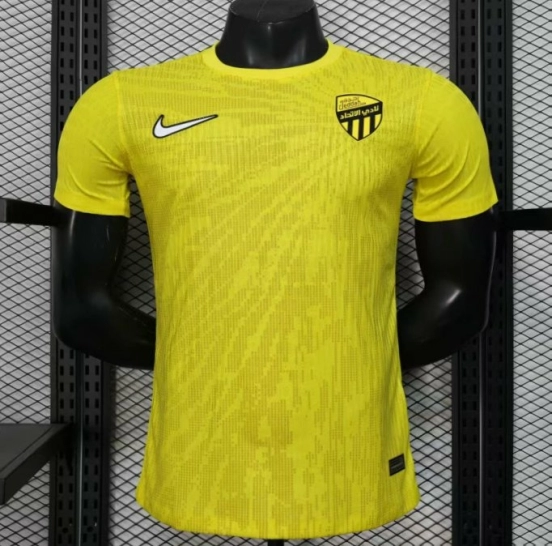 Player Version 25/26 Al-Ittihad Jeddah Yellow with Vertical Stripe Pattern Jersey