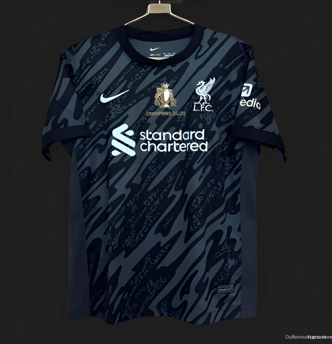 24/25 Liverpool Black Goalkeeper Jersey With Champion Printing
