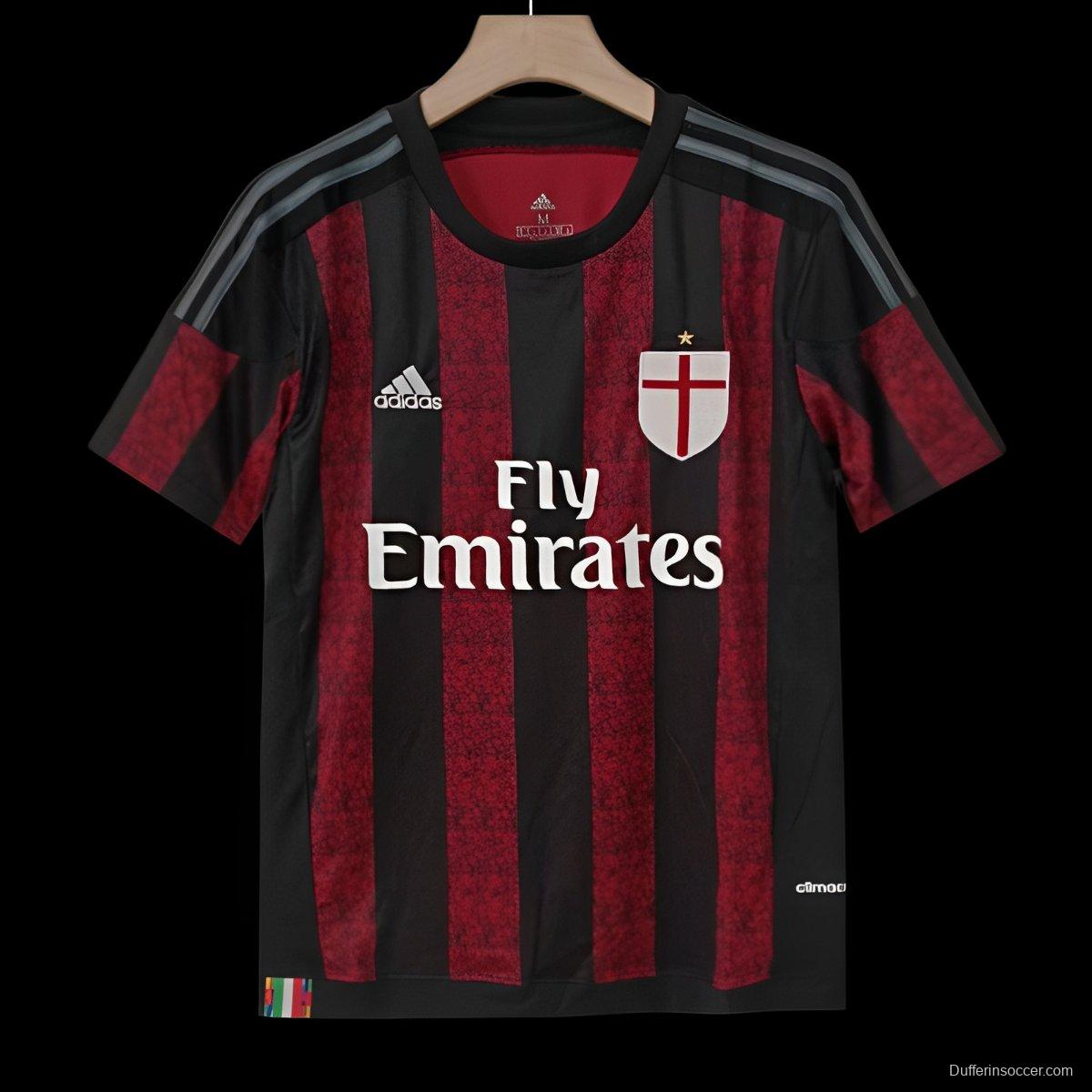 Retro 15/16 AC Milan Home Jersey