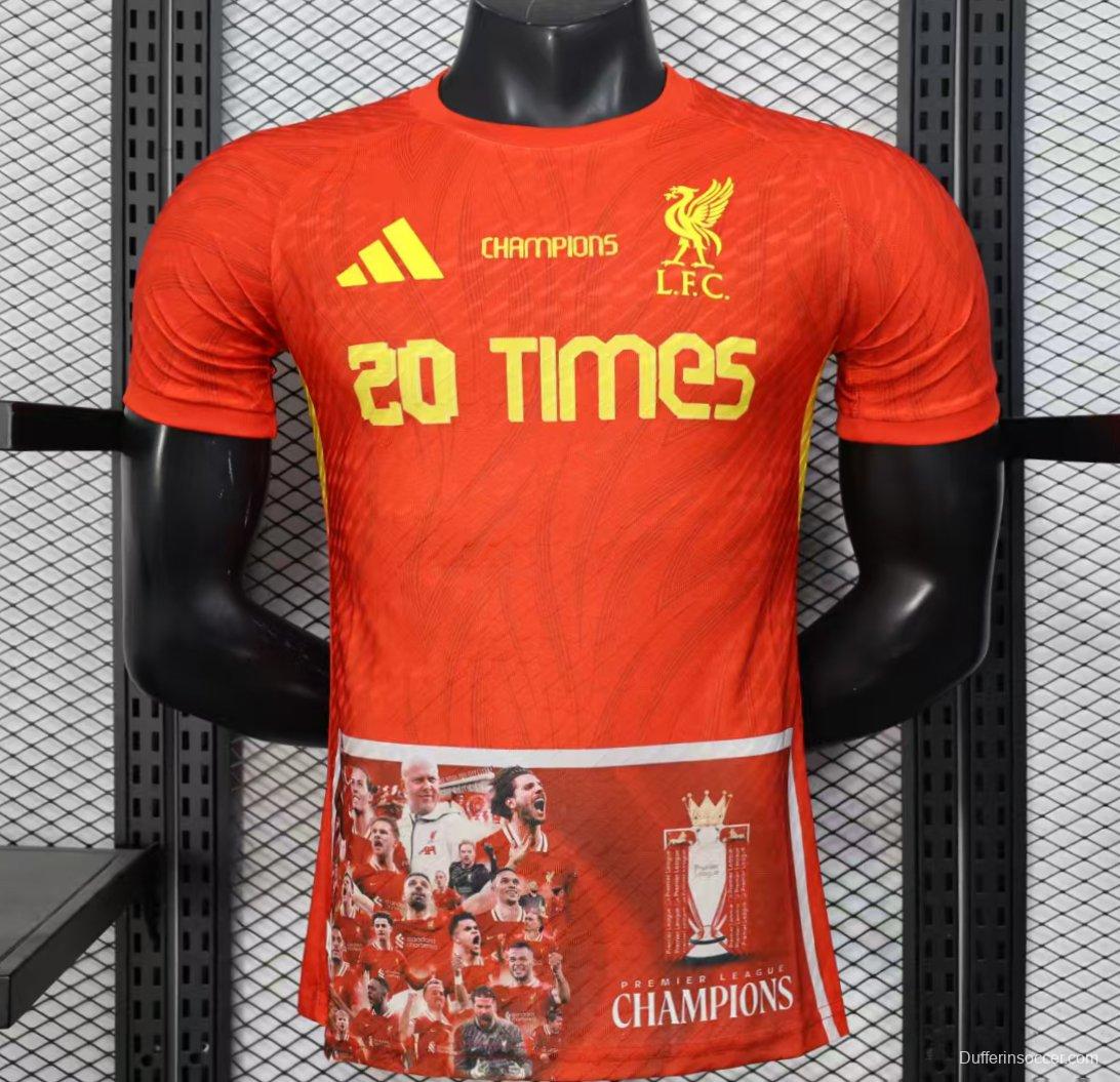 Player Version 25/26 Liverpool 20times Champions Jersey