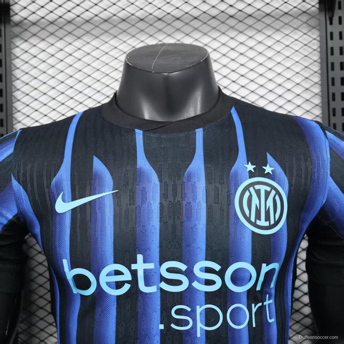 Player Version 25/26 Inter Milan Home Jersey Without Sponsor