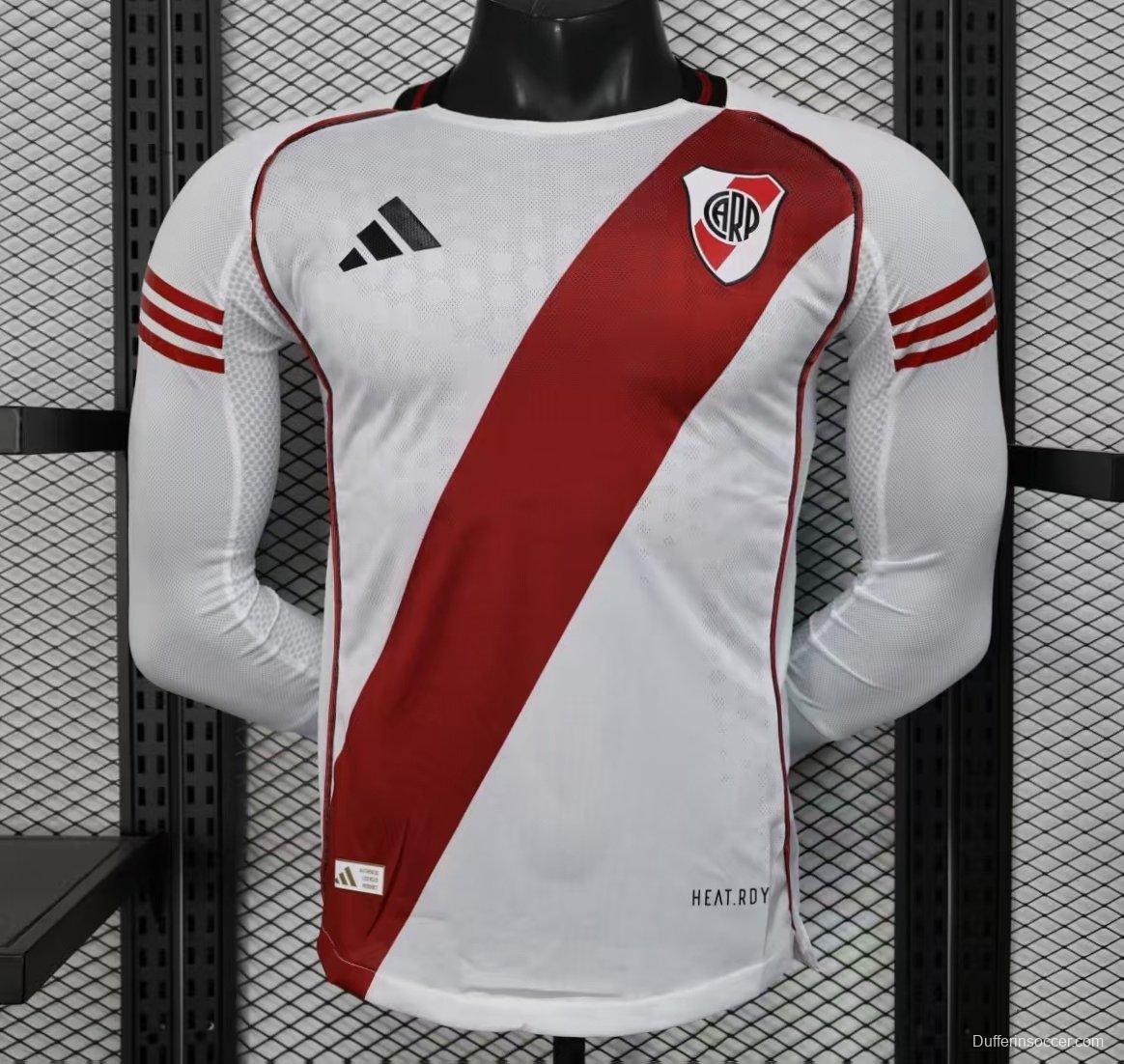 Player Version 25/26 River Plate Home Long Sleeve Jersey