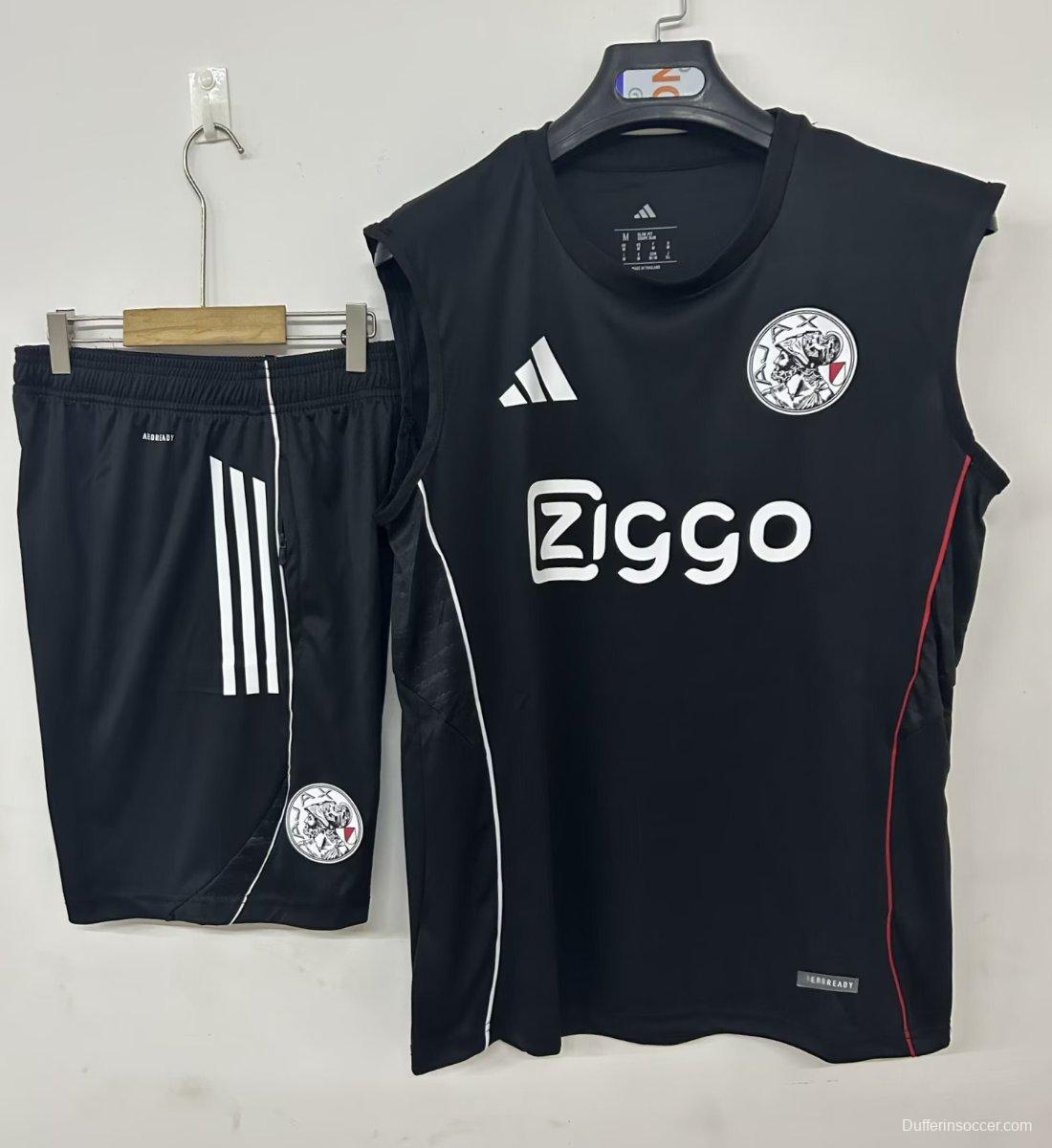 25/26 Ajax Vest Jersey Black+ Shorts