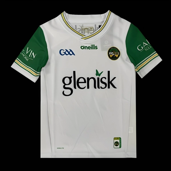 25/26 Offaly GAA White with Green Trim Away Jersey