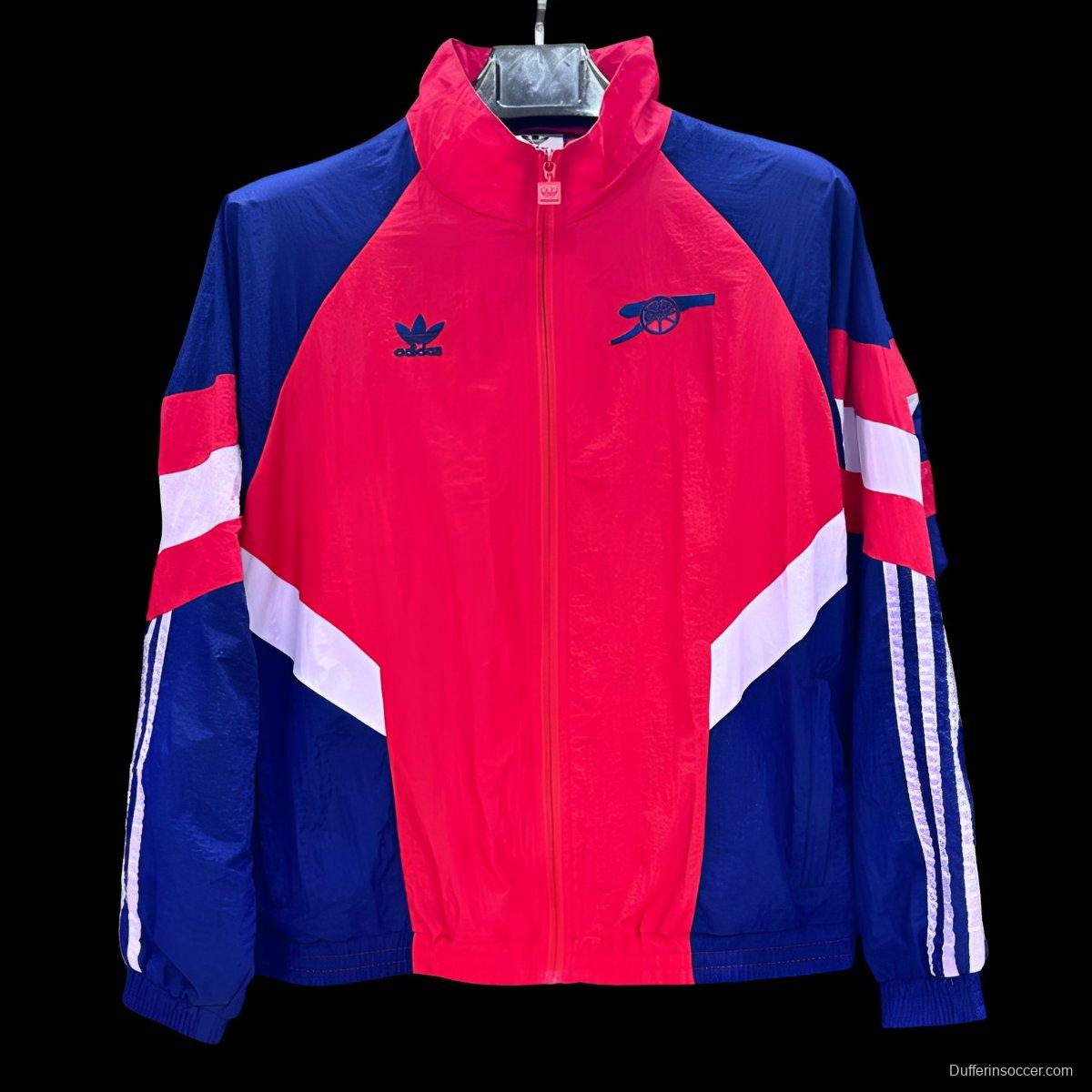 25/26 Arsenal Red/Blue Full Zipper Windbreaker