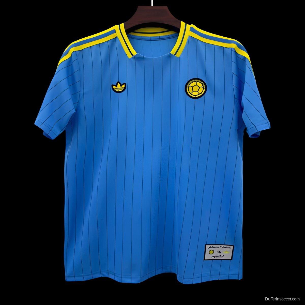 2026 Colombia Adidas Terrace Icons Blue Jersey
