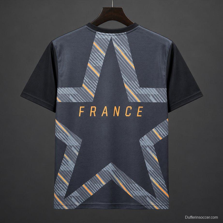 2026 France World Cup Premium Goalkeeper T-Shirt- Black/Orange