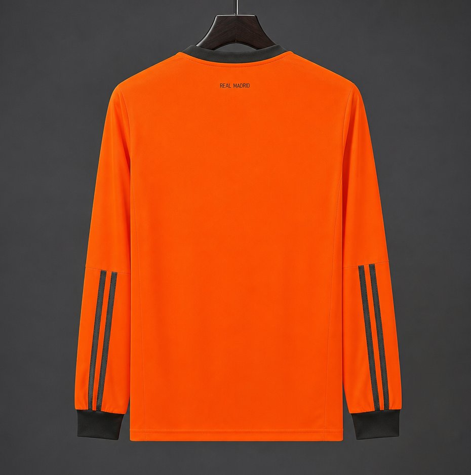 Retro 13/14 Real Madrid Third Orange Long Sleeve Jersey Worn By Ronaldo