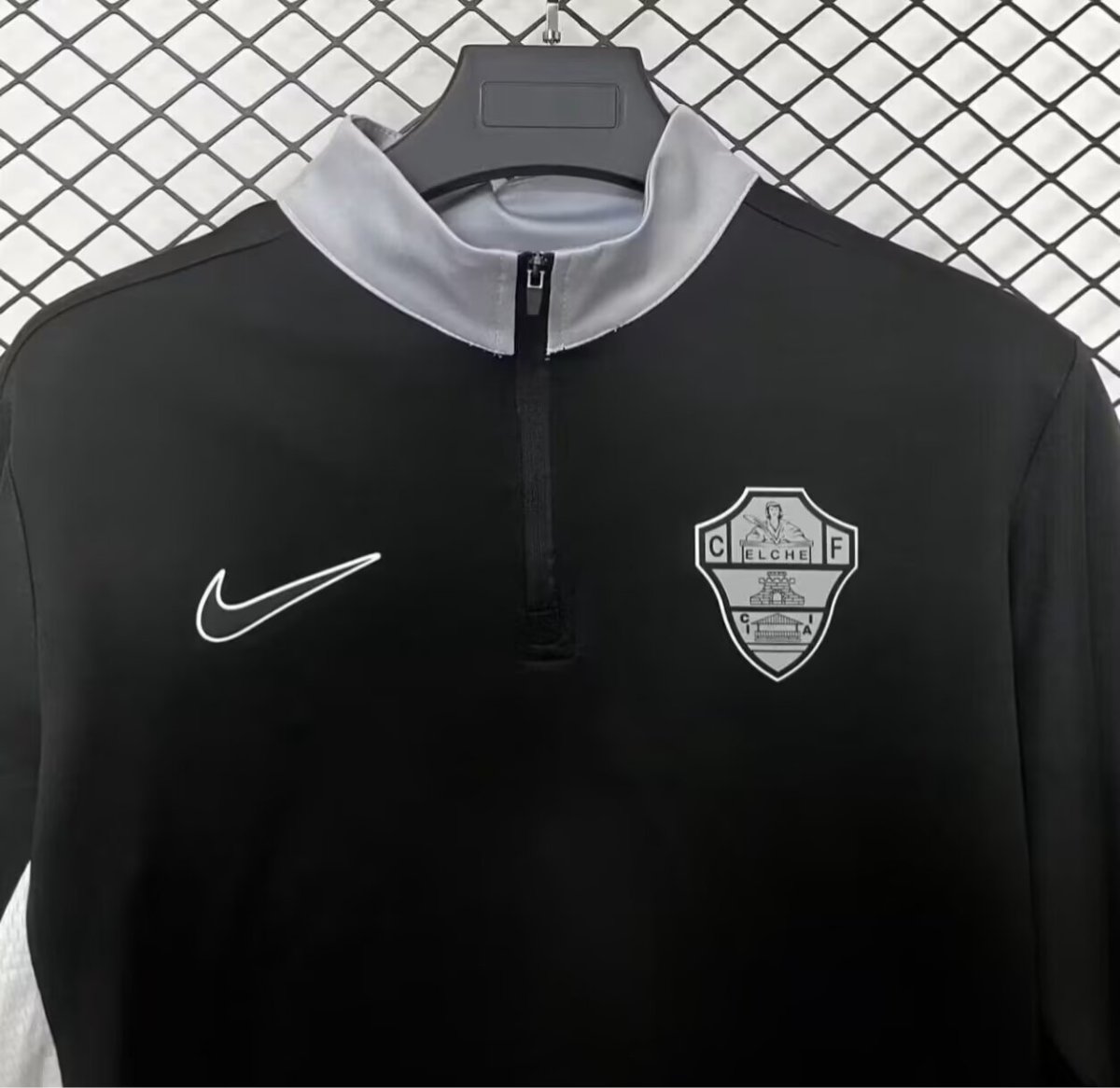 26/27 Elche Black  Long Sleeve Half-Zip Jersey