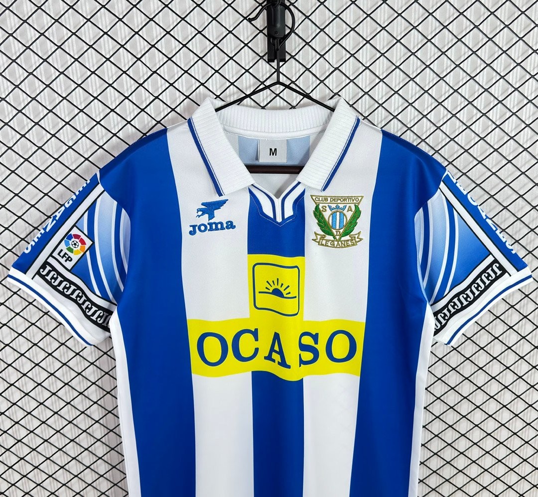Retro 98/00 Leganes Home White/Blue Jersey