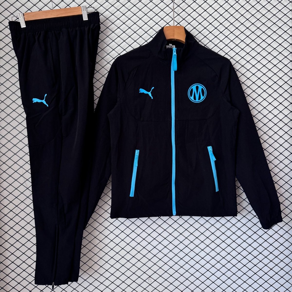 26/27 Olympique Marseille Black Half Zipper Windbreaker+ Long Pants