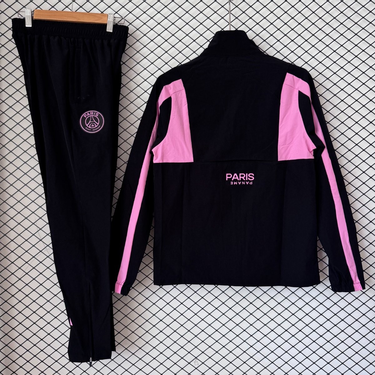 26/27 PSG Black/Pink Full Zipper Windbreaker+ Long Pants